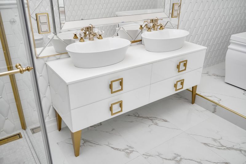 Elegant floating vanity with double sinks