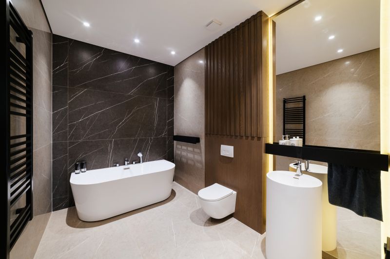 Bathroom featuring smart lighting and fixtures